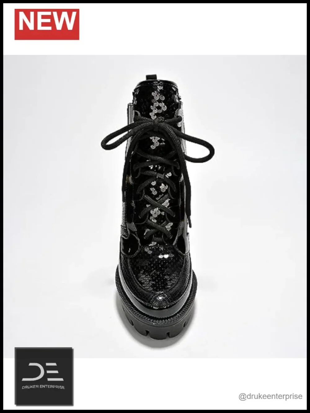 Rhinestone Cowboy Booties - Western Ankle Boots Block Heel Lace-Up